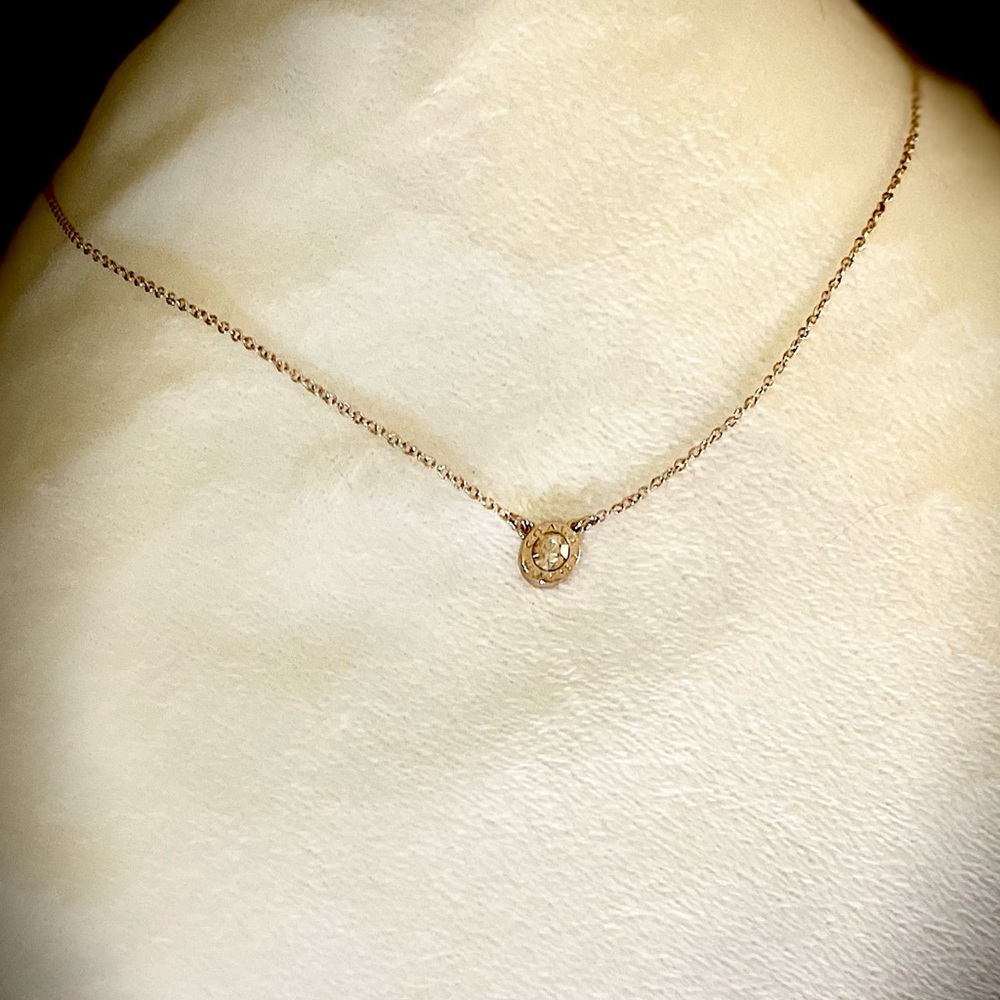 Coach Rose Gold Plated Swarovski Crystal Pendant Necklace